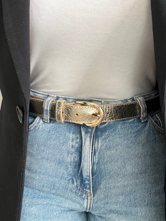 Ceinture Doré en Cuir